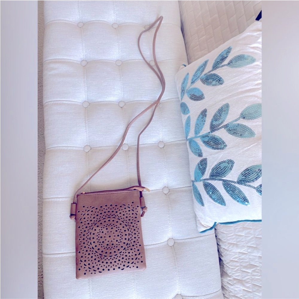Brown Vegan Leather Crossbody Bag
